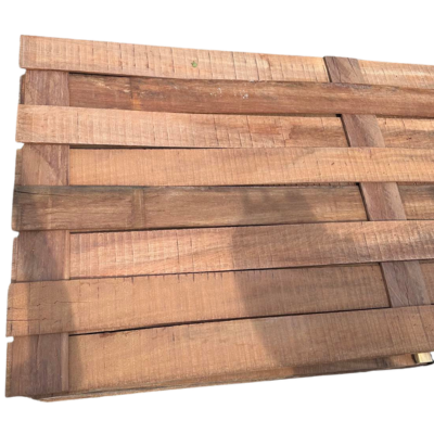 Azobe vlechtmat van tropisch hardhout voor beschoeiing en grondkering in de tuin