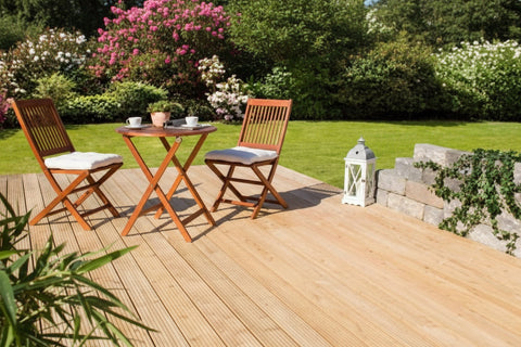 Onbehandelde douglas terrasplanken voor buitengebruik, robuuste houten planken met natuurlijke uitstraling die perfect zijn voor terrasconstructies, tuinpaden en lounges, duurzaam en weerbestendig hout dat mooi vergrijst na verloop van tijd