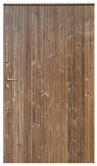 Moderne Bardot tuindeur van thermo vuren met verticaal ribprofiel, afmeting 178 x 100 cm.