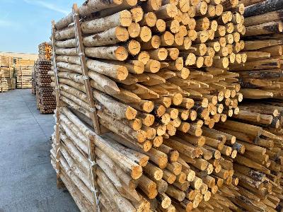 Pak kastanjehouten palen 6-8 cm met volumekorting bij Prindal-Hout