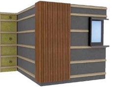 Fiberdeck gardenwall WEO 35 schets technische tekening 