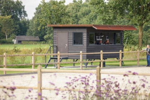 Paardenafsluiting - Rood Noors grenenhout met diamantkop