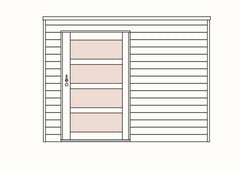 Box in Padoek dubbele deur/schuifdeur