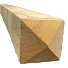 Vierkante eiken paal met diamantkop 10 x 10 cm