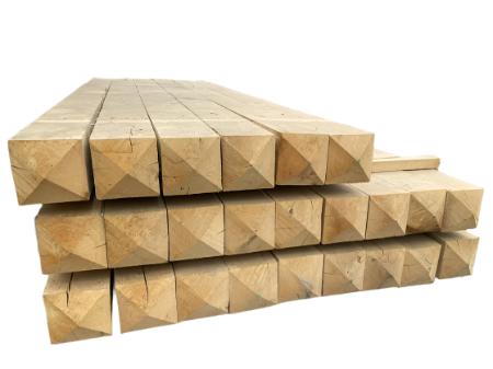 Vierkante eiken palen diamantkop - 14x14x240cm