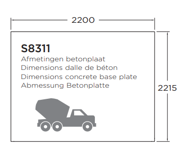 Classic line seriewerk - wanddikte 28mm - 238x238cm