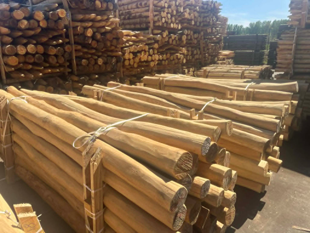 geschuurde robinia palen spintvrij diameter 12 tot 14 centimeter